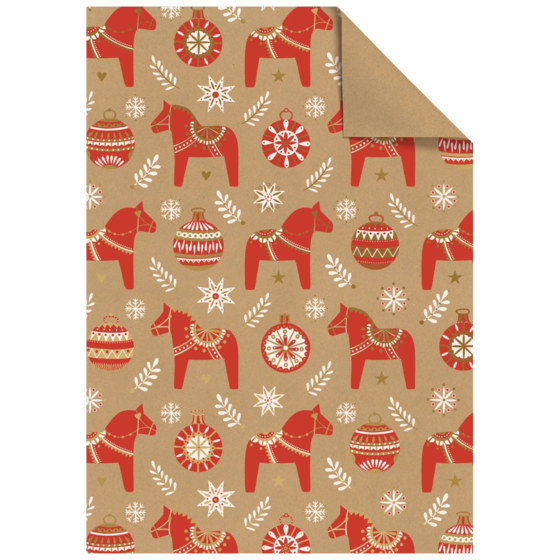 Geschenkpapier-Bogen „Dala“ | 50×70 cm, 70 g/m², braun/hellbraun