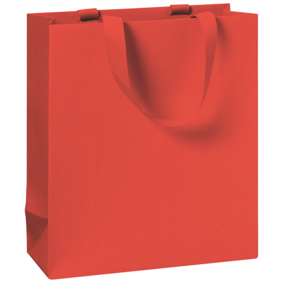 Gift Bag One Colour | 18×21×8 cm, 250 gsm, red