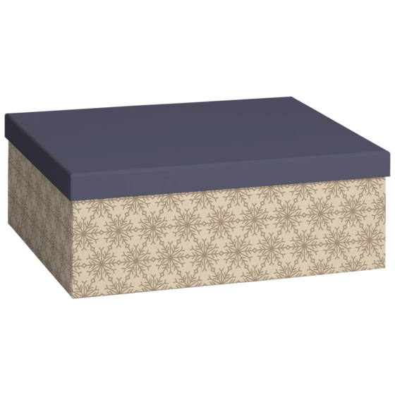 Geschenkbox „Isobel“ | 24×12×33 cm, 160 g/m², dunkelblau/hellbraun