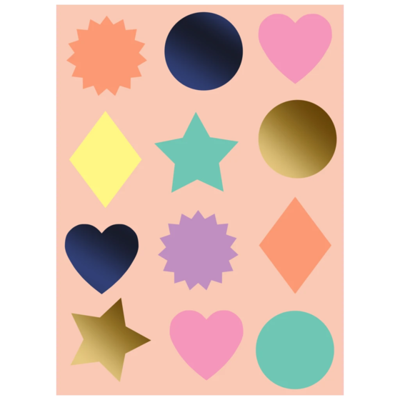 Aufkleber Bogen „Naoki“ | 110×150 mm, bunt, 4 Blatt