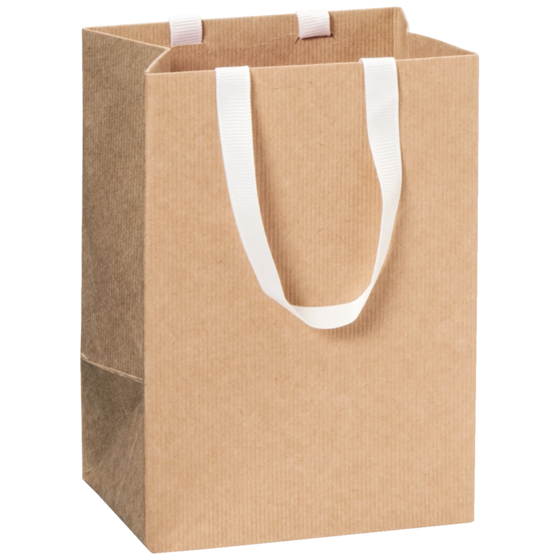 Geschenktasche One Colour | 10×14×8 cm, 250 g/m², hellbraun