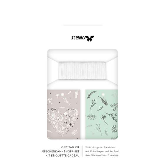 Geschenkanhänger-Set „Eldana“ | beige/mintgrün
