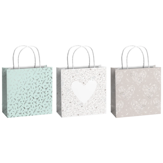 Geschenktaschen-Set „Eldana“ | 20×20×8 cm, 200 g/m², 3 Stück