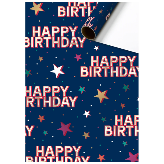 Geschenkpapier „Starlett“ | 70 cm × 1,5 m, 76 g/m², dunkelblau