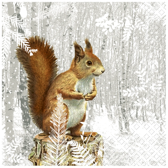 Servietten | 33×33 cm, braun/grau, 20 Stück