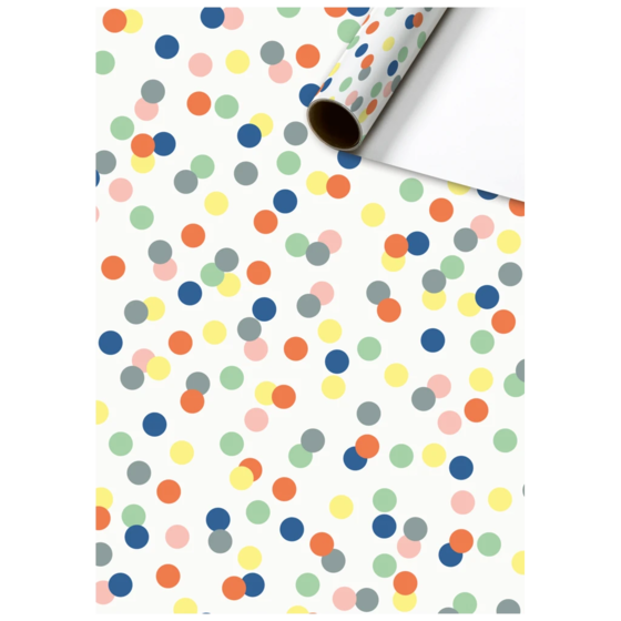 Geschenkpapier „Harlie“ | 70 cm × 1,5 m, 80 g/m², weiß/bunt