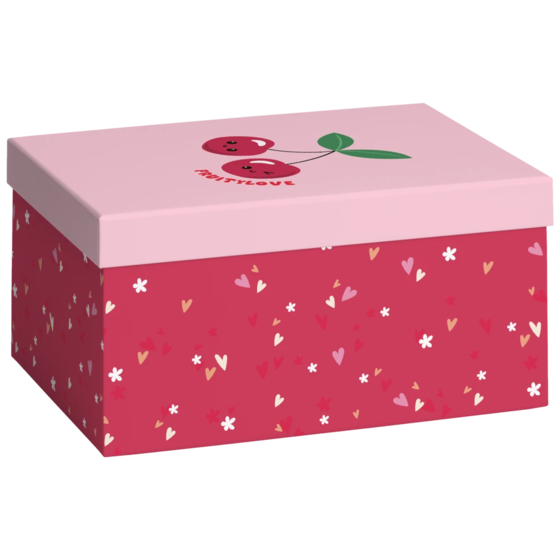 Geschenkbox „Yumi“ | 16,5×12×24 cm, 120 g/m², rosa/kirschrot