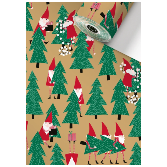 Geschenkpapier Sécaré-Rolle „Walda“ | 70 cm × 250 m, 80 g/m², dunkelgrün/gold