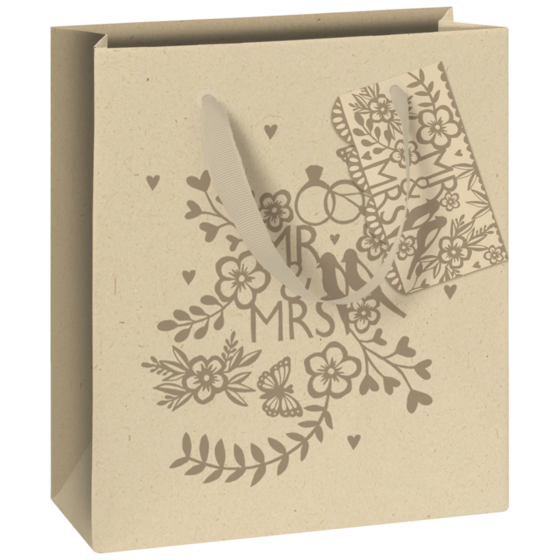 Geschenktasche „Anouk“ | 18×21×8 cm, 250 g/m², hellbraun