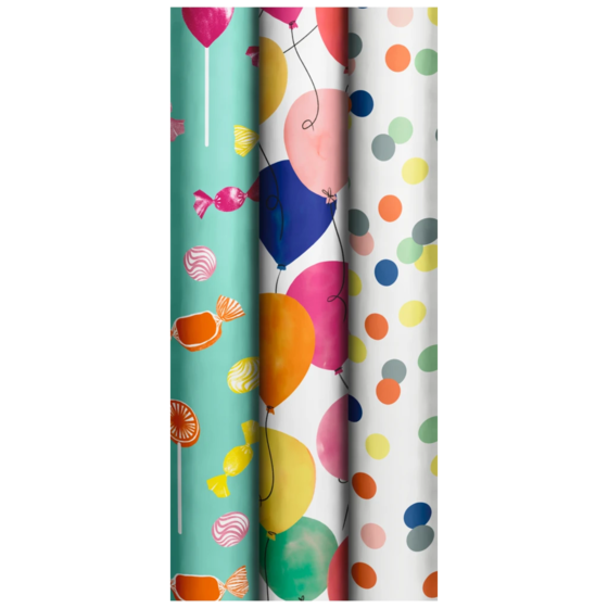 Geschenkpapier „Candy Fun“ | 70 cm × 2 m, 80 g/m², sortiert