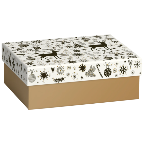 Geschenkbox „Cedric“ | 16,5×6×12 cm, weiß/gold
