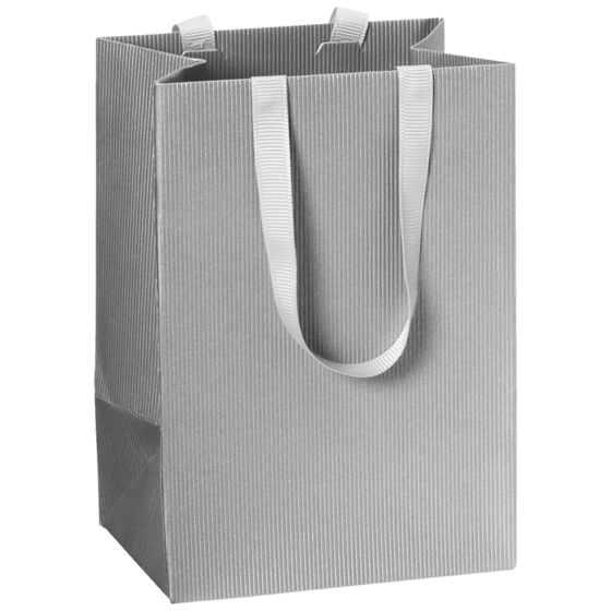 Geschenktasche One Colour | 10×14×8 cm, 250 g/m², silber