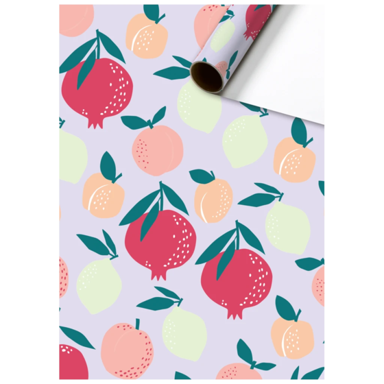Geschenkpapier „Frutti“ | 70 cm × 2 m, 70 g/m², lila/mehrfarbig, pastell