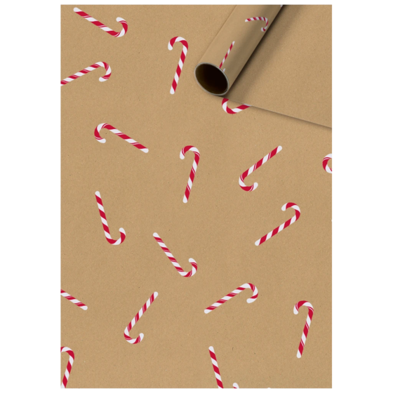 Geschenkpapier „Candy Cane“ | 70 cm × 2 m, 80 g/m², braun