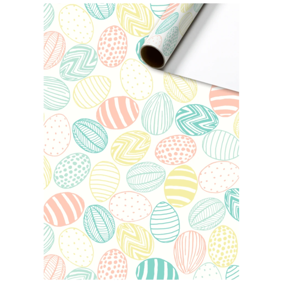 Geschenkpapier „Obi“ | 70 cm × 2 m, 80 g/m², weiß/mehrfarbig, pastell
