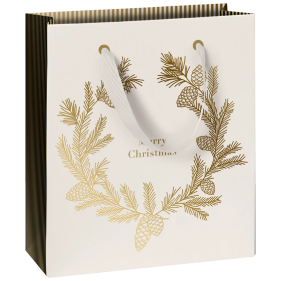 Geschenktasche „Mariola“ | 18×21×8 cm, 250 g/m², beige