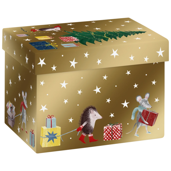 Geschenkbox „Melin“ | 12×12×16,5 cm, 120 g/m², gold