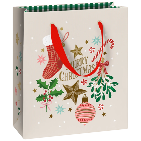 Geschenktasche „Charlize“ | 18×21×8 cm, 230 g/m², beige