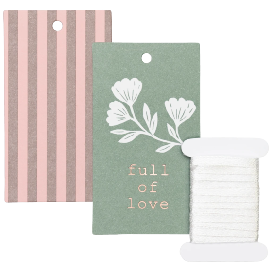 Geschenkanhänger-Set „Olena“ | rosa/salbei