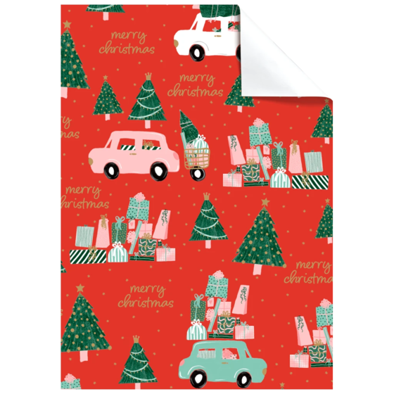 Geschenkpapier-Bogen „Anette“ | 50×70 cm, 80 g/m², rot