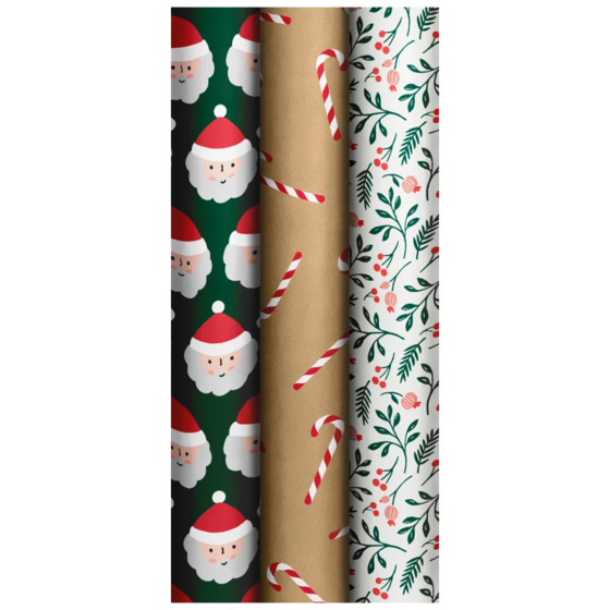 Geschenkpapier „Happy Hohoho“ | 70 cm × 10 m, sortiert