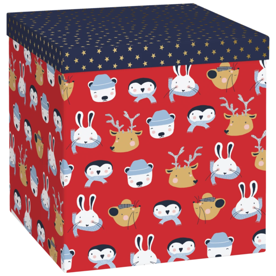 Geschenkbox „Malik“ | 23×24×23 cm, 120 g/m², rot