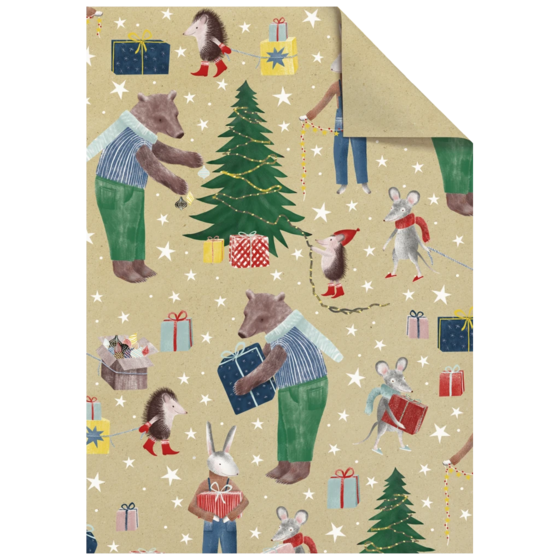 Geschenkpapier-Bogen „Melin“ | 50×70 cm, 80 g/m², hellbraun