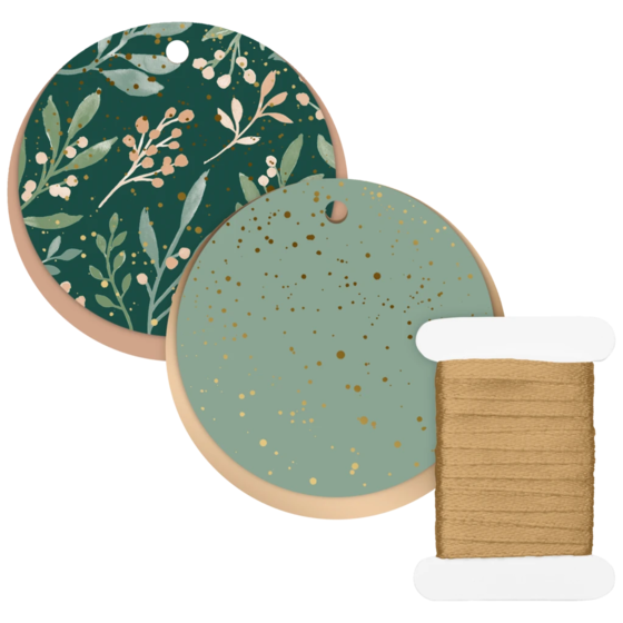 Geschenkanhänger-Set „Arona“ | dunkelgrün/salbei