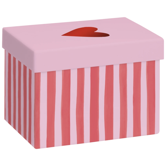 Geschenkbox „Amaia“ | 12×12×16,5 cm, 120 g/m², rosa/rot