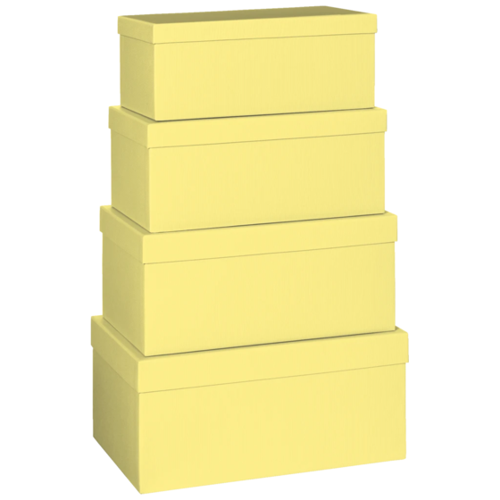 Geschenkboxen-Set One Colour | gelb, 4 Größen