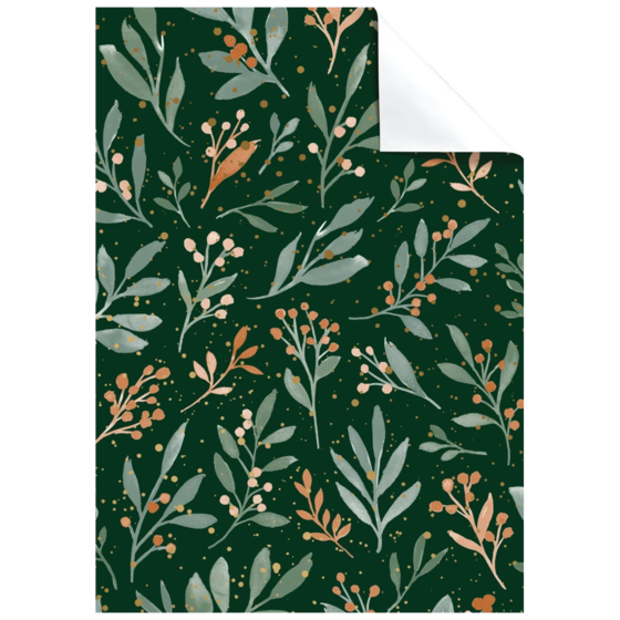 Geschenkpapier-Bogen „Arona“ | 100×70 cm, 80 g/m², dunkelgrün
