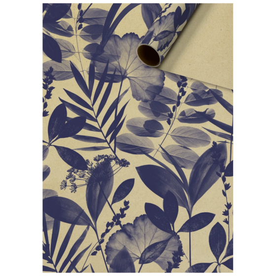 Geschenkpapier „Sona“ | 70 cm × 2 m, 80 g/m², dunkelblau/braun