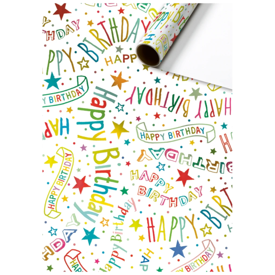 Geschenkpapier „Alexandra“ | 70 cm × 1,5 m, 76 g/m², weiß/mehrfarbig