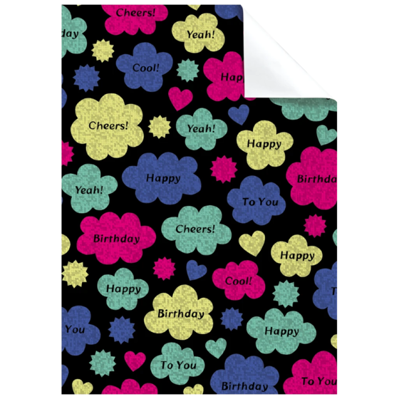 Geschenkpapier-Bogen „Jorin“ | 100×70 cm, 76 g/m², schwarz