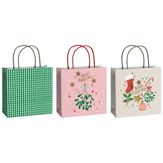 Geschenktaschen-Set „Charlize“ | 20×20×8 cm, 200 g/m², 3 Stück