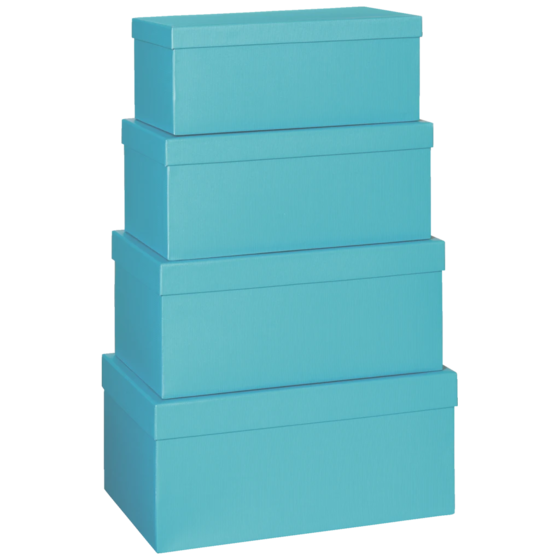 Geschenkboxen-Set One Colour | türkis, 4 Größen