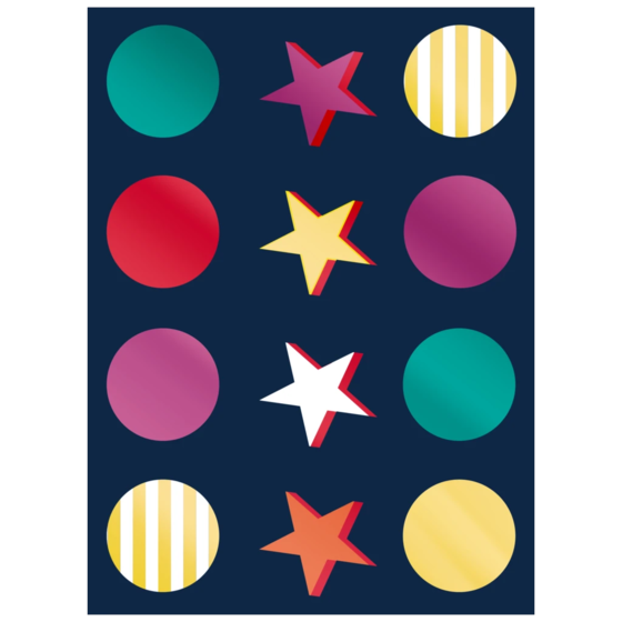 Aufkleber Bogen „Starlett“ | 110×150 mm, 4 Blatt
