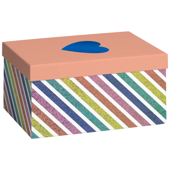 Geschenkbox „Naoki“ | 16,5×12×24 cm, 120 g/m², lachs/bunt