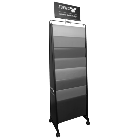 Bodendisplay | 550×1780×360 mm, RAL 9005, schwarz