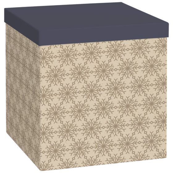 Geschenkbox „Isobel“ | 23×24×23 cm, 160 g/m², dunkelblau/hellbraun