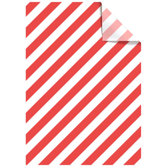 Seidenpapier „Stribe 2“ | 50×70 cm, 30 g/m², weiß/rot, 5 Stück