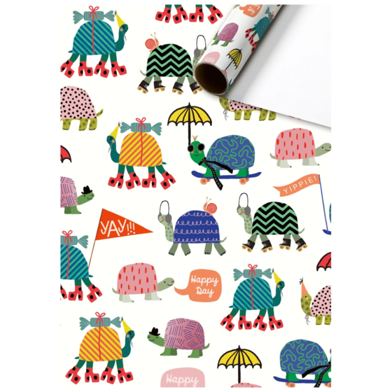 Geschenkpapier „Tartino“ | 70 cm × 2 m, 80 g/m², weiß/mehrfarbig