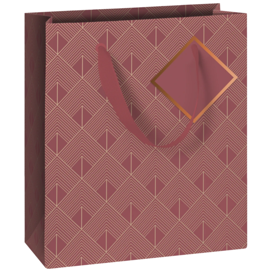 Pochette cadeau « Oreste » | 18×21×8 cm, 250 g/m², bordeaux