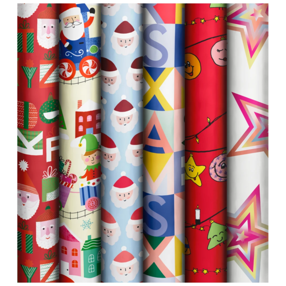 Geschenkpapier „Basic Christmas Kids“ | 70 cm × 2 m, sortiert, 2