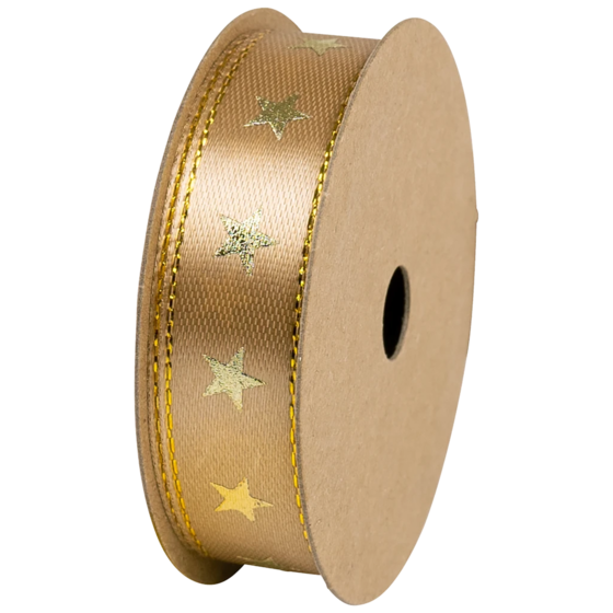 Geschenkband | Satin Polyester, 15 mm × 3 m, hellbraun