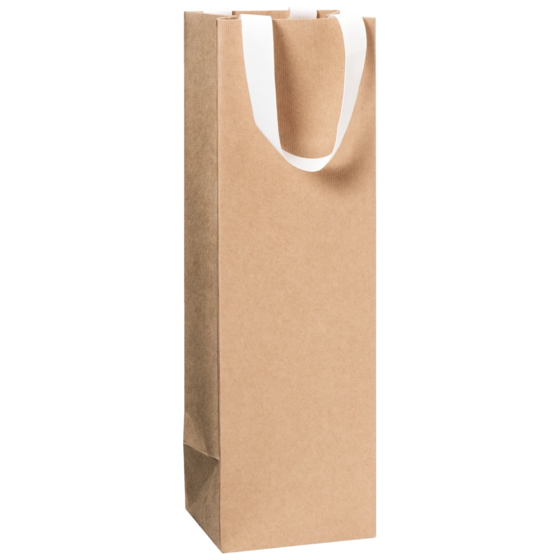 Flaschentasche One Colour | 11×36×10,5 cm, 250 g/m², hellbraun