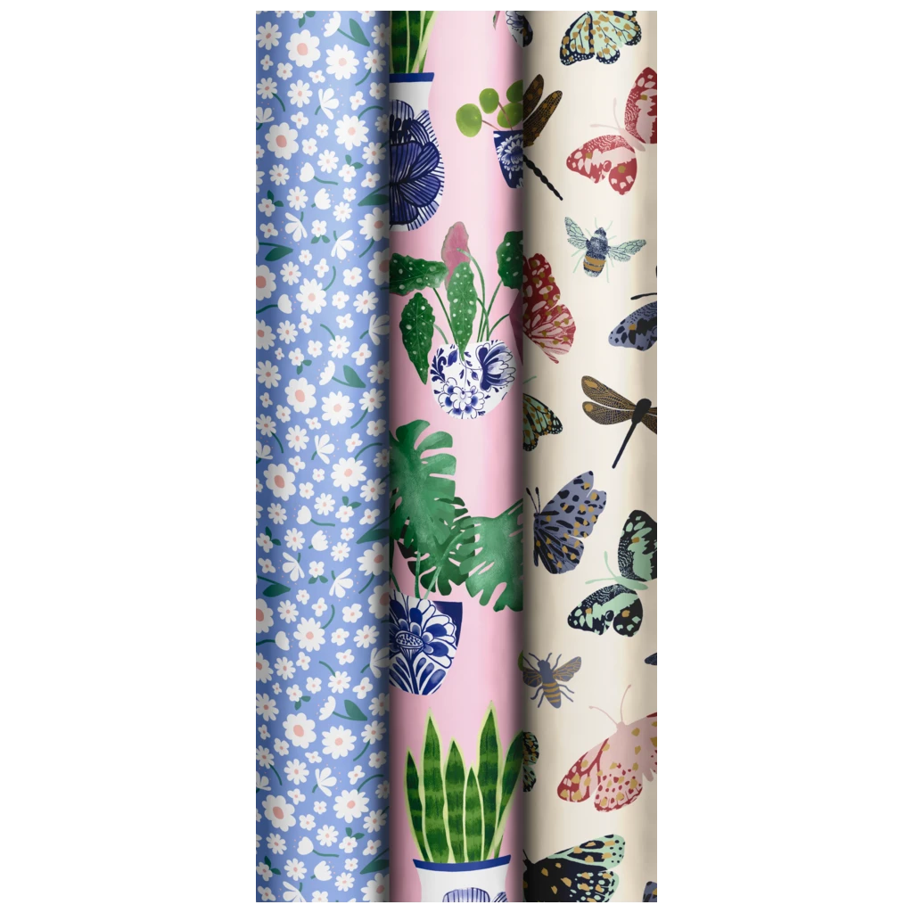 Papier cadeau « Sweet Nature » | 70 cm × 2 m, 80 g/m², assortiment