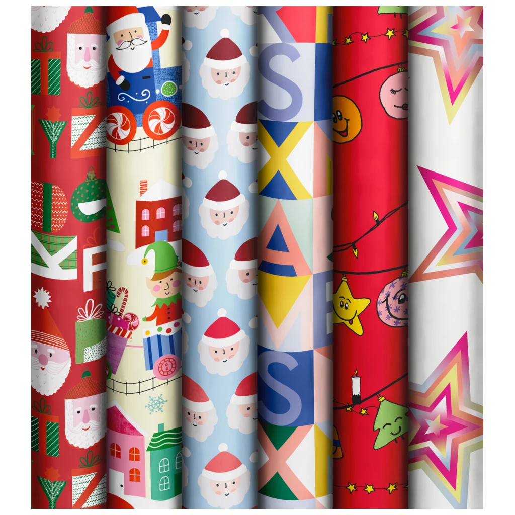 Geschenkpapier „Basic Christmas Kids“ | 70 cm × 2 m, sortiert, 2