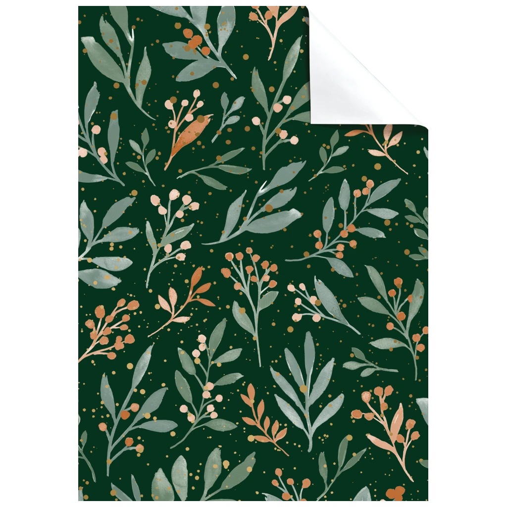 Geschenkpapier-Bogen „Arona“ | 50×70 cm, 80 g/m², dunkelgrün