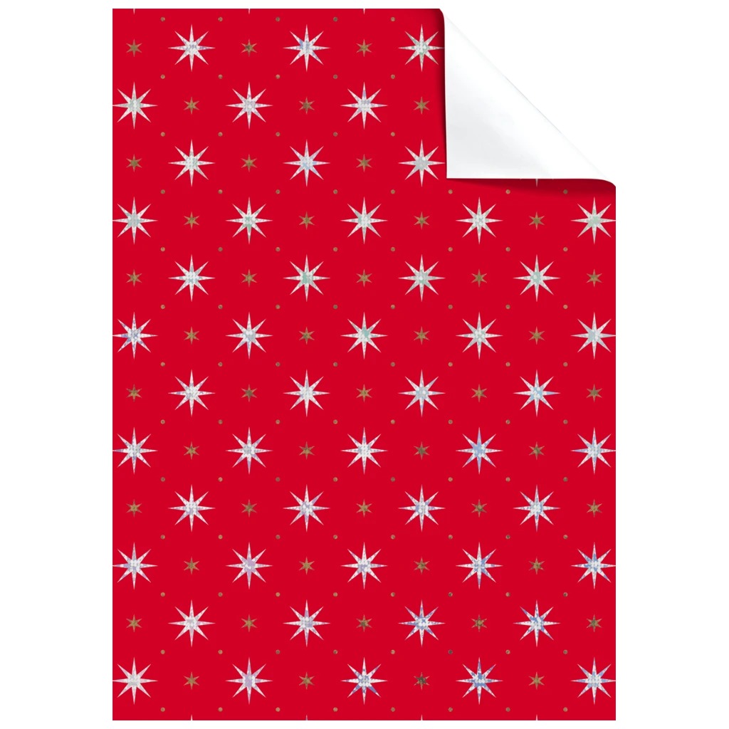Feuille de papier cadeau « Zidonia » | 50×70 cm, 76 g/m², rouge